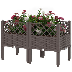 Raised Garden Bed with Legs, Self Watering Elevated Planter Boxes with Drainage Holes, 31.5" x 15.7" x 20.3"