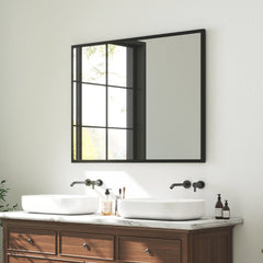22" x 30" Bathroom Mirror for Wall, Rectangular Mirror for Living Room, Bedroom, Entryway, Black