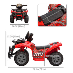 Kids Ride-on ATV Quad Bike Four Wheeler Car with Music, 6V Battery Powered Motorcycle for 18-36 Months, Black