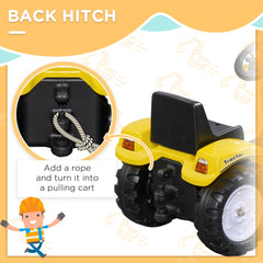 Ride on Tractor for Kids, Pedal Construction Car with Front Loader Digger for 3 Years Old, Yellow