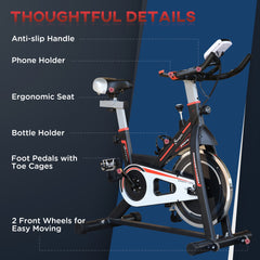 Upright Stationary Exercise Bike, Cardio Workout Training Bicycle w/ Adjustable Resistance LCD Monitor, Black