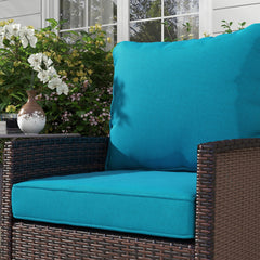 4-Piece Seat Cushion Pillows Replacement, Patio Chair Cushions Set with Back for Indoor Outdoor, Navy Blue