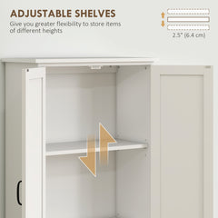 48" 4-Door Storage Cabinet Multi-Storey Large Space Pantry with Adjustable Shelves Black