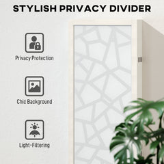 4 Panel Room Divider, 5.6 FT Lightweight Folding Privacy Screen with Geometric Pattern for Living Room, Bedroom, Black
