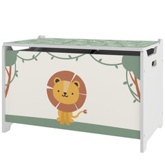 Toy Chest, Kids Storage Chest with Lid, Safety Hinges and Groove Handles for Boys, Girls, Green