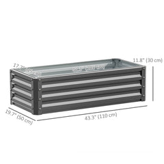 Galvanized Raised Garden Beds, Outdoor Planter Box, Set of 2, for Flowers, Herbs and Vegetables, Black