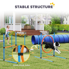 Dog Agility Training Equipment, 8PCS Dog Obstacle Course Starter Kit with Carrying Bag