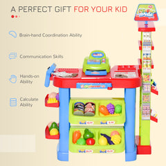 Kids Supermarket Playset with Cash Register – 50-Piece Grocery Store Pretend Play Toy with Checkout Counter for Boys & Girls Ages 3–6