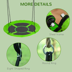43.25" Saucer Swing, Nest Web Rope Seat with Adjustable Hanging Ropes, for Indoor Outdoor Children 3-12 Years Old, Blue