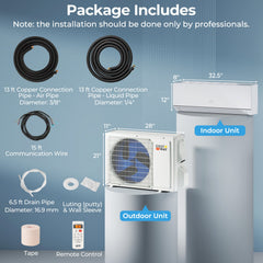 ENERGY STAR Certified 12000 BTU 24 SEER2 115V Mini Split AC with Bracket Heating at -25℃