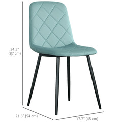 Dining Chairs Set of 4, Upholstered Dining Room Chairs with Steel Legs, Modern Kitchen Chair for Dining Room, Black