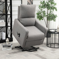 Electric Lift Recliner Chair Rising Power Chaise Lounge Fabric Sofa with Remote Control & Side Pocket for Living Room