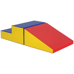 2-Piece Climb and Crawl Activity Soft Play Set, Secure Foam Blocks Playset for Toddler Preschooler Babies Indoor, Activity Structure Play Equipment, Multi-colour