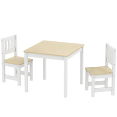 Kids Table and Chairs Set, Toddler Table and 2 Chair Set for Activity, Art, Craft, Reading, Learning, Grey