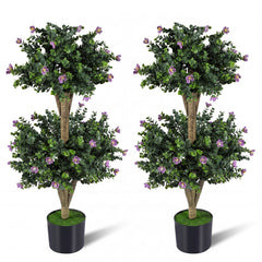 Set of 2 Faux Bush Plant with 41 Blossoms for Home