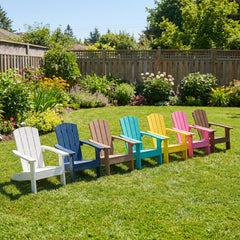 Set of 2 Kid's Adirondack Chair with with High Backrest and Armrests-White