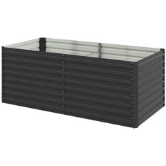 5' x 3' x 2' Raised Garden Bed, Galvanized Planter Box for Growing Flowers, Herbs and Vegetables, Black