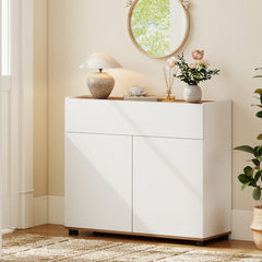 Sideboard Buffet Cabinet with Storage Wooden Kitchen Storage Cabinet-White