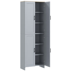 67" 4-Door Kitchen Pantry Cabinet, Freestanding Storage Cabinet Cupboard with Adjustable Shelves, Black