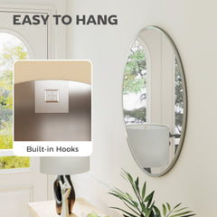 24" Decorative Wall Mirror for Bedroom Living Room, Modern Round Bathroom Mirror for Home Decor, Black