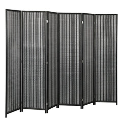 4 Panel Room Divider, 6 Ft Tall Indoor Portable Folding Privacy Screens, Bamboo Hand-Woven Freestanding Partition Wall Divider for Home Office, Brown