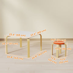 Kids Table and Chair Set, 5-Piece Children Furniture Set, Kids Table and 4 Chair Set for Daycare, Classroom, Playroom