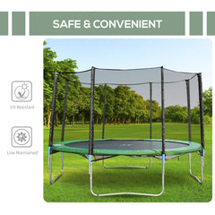14' Round Trampoline Enclosure Safety Net Fence Replacement Trampolining Bounce Part No Poles Included