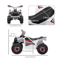 6V Quad Kids Electric Car with Wear-resistant Wheels, for Boys and Girls Aged 18-36 Months, Pink