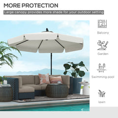 11 FT Cantilever Patio Umbrella Offset Parasol with Cross Base and 8 Ribs for Garden, Black