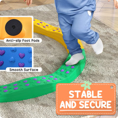 8PCs Kids Balance Beam Stepping Stones w/ Non-slip Foot Pads