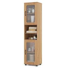 Tall Bathroom Storage Cabinet 67 Inches Freestanding Storage Organizer-Natural