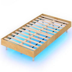 Twin/Full/Queen Size Floating Bed Frame with LED Lights for Bedroom-Twin