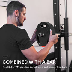 1-Inch Weight Plates, Barbell Weights Set for Weightlifting and Strength Training, 2 x 11lbs + 2 x 5.5lbs