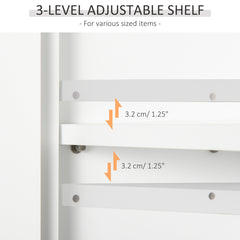 Wall Mount Bathroom Cabinet, Storage Organizer Kitchen Cupboard with 2 Doors and Adjustable Shelf White