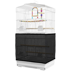 36" Bird Cage with Accessories, Handle, Mesh Cover, Tray, White