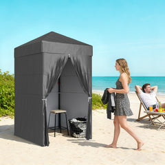 4 x 4 ft Compact Pop Up Canopy Tent, UPF 50+ Changing Room, Portable Instant Privacy Canopy with Mesh Window, Black