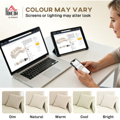 Corner Sofa with Changeable Chaise, Corduroy L-Shaped Sectional Sofa with Pocket Spring, 2 Pillows, Charcoal Grey
