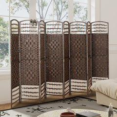 4 Panel Folding Room Divider, Portable Privacy Screen, Wave Fiber Room Partition for Home Office, Black