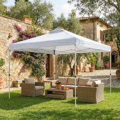 Pop Up Canopy Waterproof Canopy Tent with Carrying Bag for Parties Garden BBQs 9.8' x 9.8', Blue