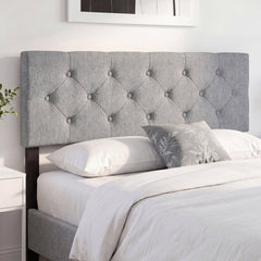 Upholstered Headboard Queen/Full Size Tufted Linen Fabric Bed Frame Mount Panel-Gray