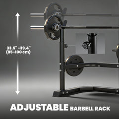 Multi-Function Home Gym Machine with Bench Press Rack, Squat Rack and Lat Pulldown System, Black
