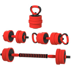 44lbs 4-in-1 Adjustable Weight Dumbbell Set, Barbell, Kettlebell, Push Up Stand, Green