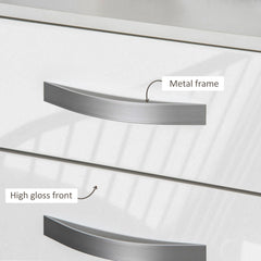 Bedside Table Set of 2, Modern Nightstand with Drawers and High Gloss Fronts, Night Table for Bedroom, Black