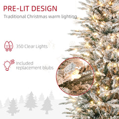 6' Pre Lit Arctic Fir Artificial Flocked Christmas Trees, with Snow Branches, Warm White UL Listed Clear Lights