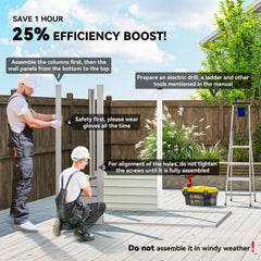 6 x 4FT Galvanized Garden Storage Shed, Metal Outdoor Shed with Double Doors and 2 Vents, Grey