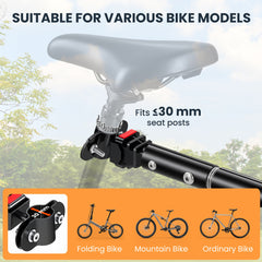Folding Bicycle Cargo Trailer Utility Bike Cart Carrier Garden Patio Tool with Hitch Black