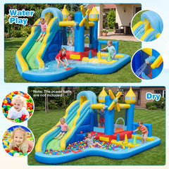 Windmill Themed Inflatable Water Park with Two Splash Pools and 680W Blower