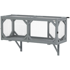 Cat Tunnel, Wooden Catio Outdoor Cat Enclosure with 2 Doors and Extendable Design, Wall-Mounted Pet Run