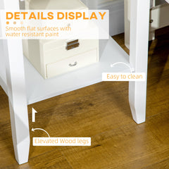 Side Table Set of 2, End Tables with Drawer and Bottom Shelf, 2-tier Nightstand for Bedroom, Living Room, Black