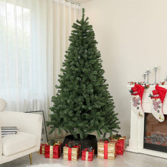 6ft Artificial Christmas Trees with Auto Open and Steel Base, Green